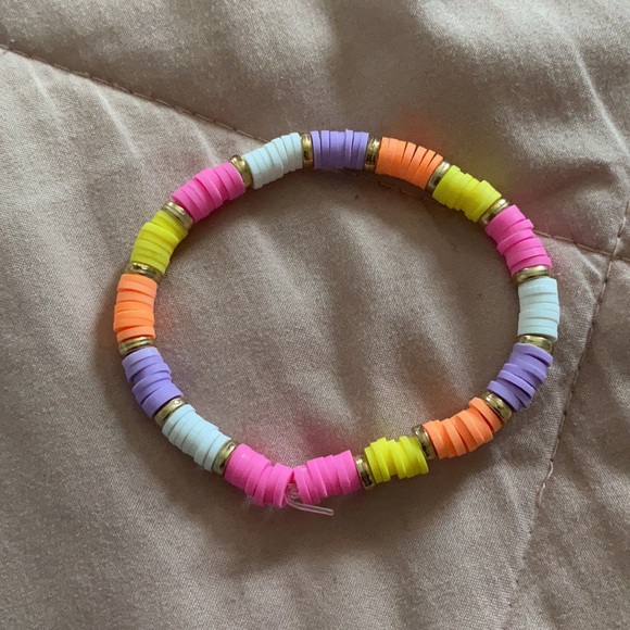 pink white purple coral and yellow bracelet - Picture 2 of 3